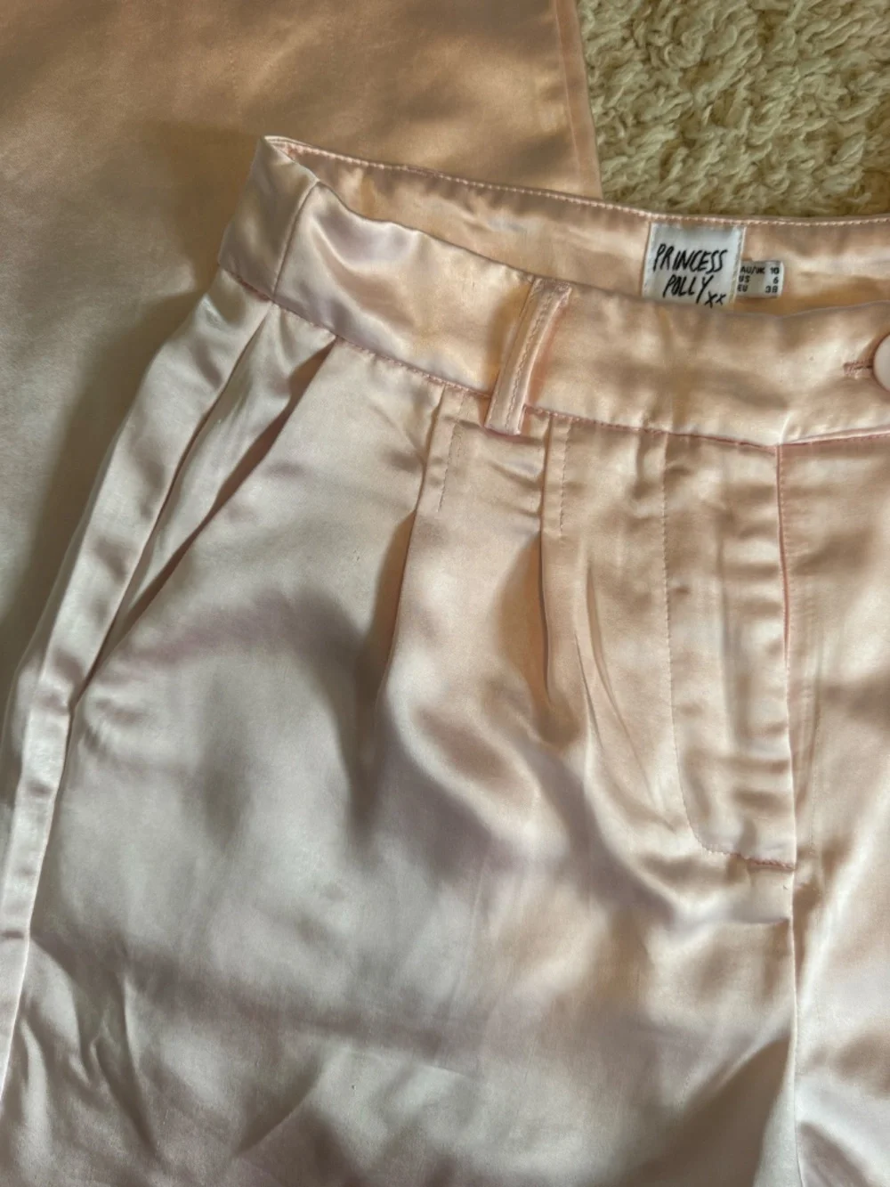Princess Polly Huxley Satin Two Piece Set Dusty Pink Size 6